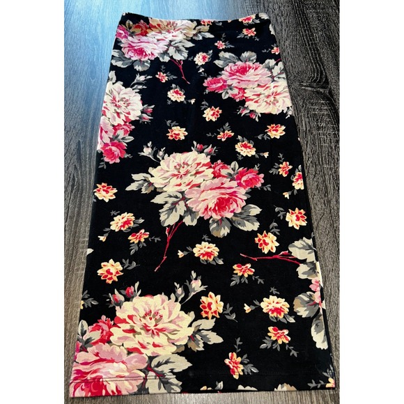 Express Dresses & Skirts - Express Womens XS Floral‎ Print Maxi Skirt Black Pink Casual Stretch